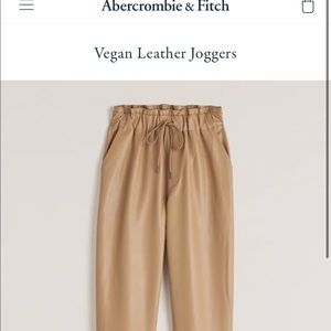 Sold Out Abercrombie Camel Vegan Leather Joggers!